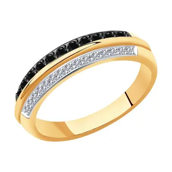 

Sokolov gold ring with diamonds, fashion jewelry, 585, women's male