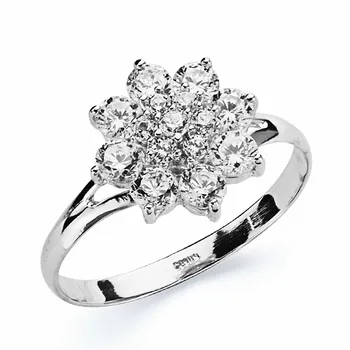

Ring 18k white gold rennet zircons [AA2629]