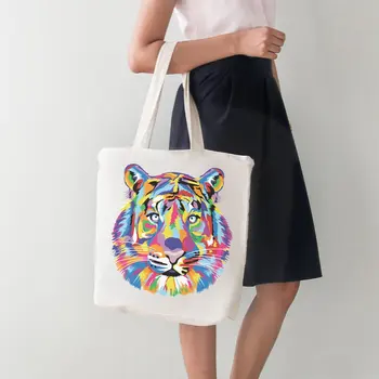 

Angemiel Bag Blue Pink Yellow Color Lion Large Tote Shopping Beach Bag