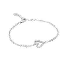 

MABINA: WOMAN BRACELET IN 925 STERLING SILVER AND ZIRCON, HEART-COD.533144