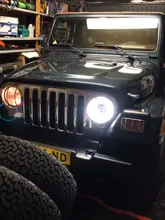 CO LIGHT 7 pulgadas faros LED de circulación diurna Hi/Lo haz 50W 30W Halo anillo de ámbar Ojo de ángel para Niva de Lada Offroad 4x4 UAZ 12V 24V