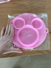 Plato de silicona seguro para bebé, sin BPA, platos sólidos para niños, vajilla de entrenamiento con ventosa, cuencos de alimentación de dibujos animados