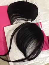 XINRAN-flequillo postizo de pelo sintético, extensión de cabello con Clip, flequillo de aire, negro y marrón