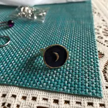 De moda de aleación de gota de aceite de amor Luna rayo anillos redondos dedo mujer anillos de joyería de mujer de boda regalos para fiesta