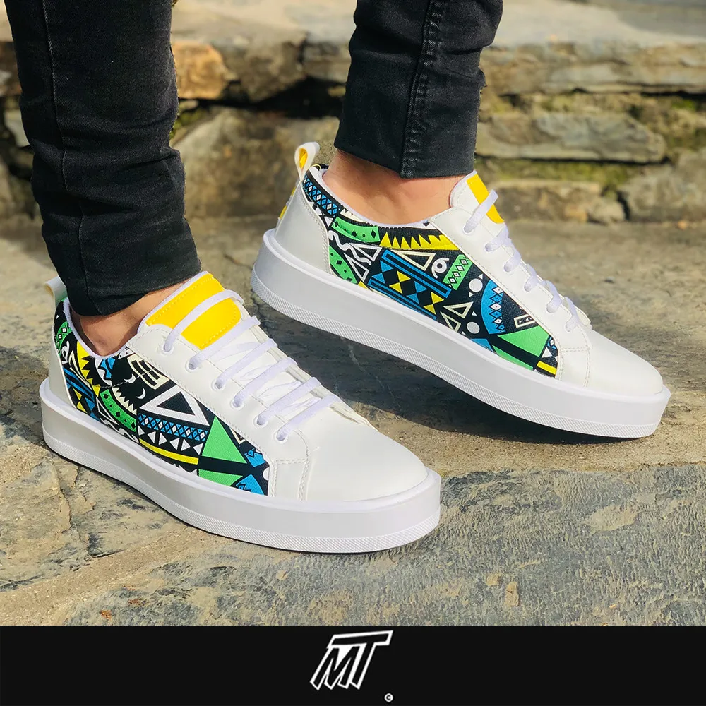 

MT Graff Men's Casual Shoes Artificial Leather Colorfull Graffiti M Queen Yeezys Air Boost Sneakers