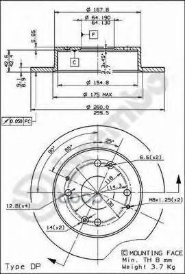 Диск Тормозной Задн Honda Accord V, Acura Brembo арт. 08.5803.20