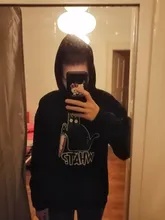 Sudadera con capucha para mujer, suéter pequeño negro con capucha de gato y cuchillo, de talla grande, sudadera estética para mujer, moda de invierno