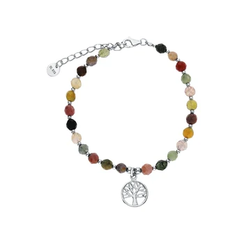 

Silver Bracelet with quartz and agate sunlight