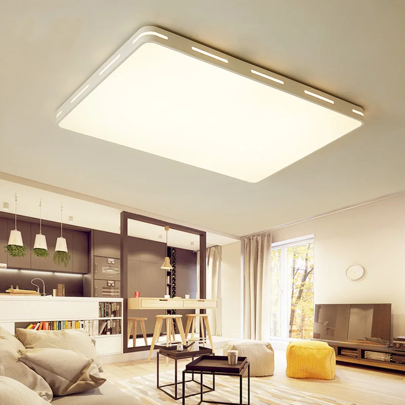 Современный минималистичный светодиодный потолочный светильник простая поверхность Встроенный пульт дистанционного управления мерцающий потолочный светильник кухня гостиная спальня шпилька