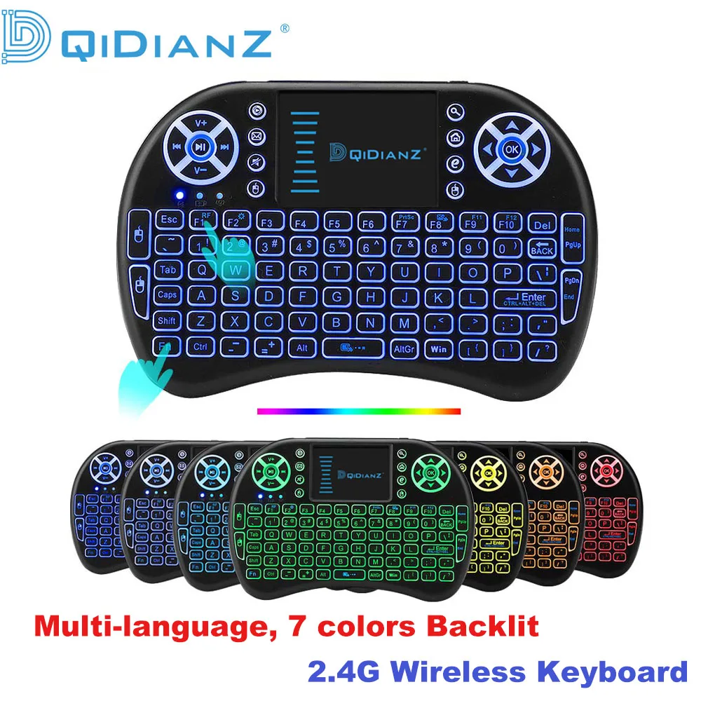 Usb Touchpad Backlit-Keyboard Games AAA I8 Mini Android 7-Colors for Tv-box/Pc/Play/..