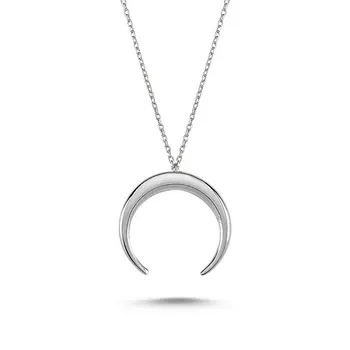 

Angemiel 925 Reverse Crescent Necklace-Rhodium Plated