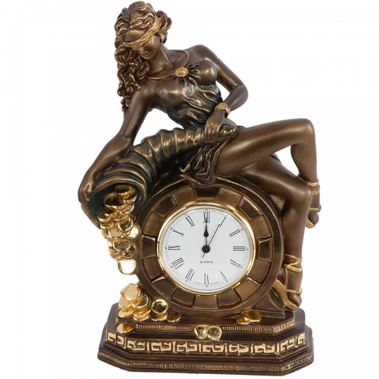 Фортуна времени. Статуэтка фортуна богаччо. Статуэтка с часами из камня. Богачо часы купальщица. Декоративная статуэтка дракон с часами.