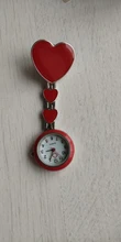 Reloj de aleación con forma de corazón para mujer, pulsera de mano de cuarzo con broche de Clip, reloj de bolsillo para enfermera, a la moda, portátil