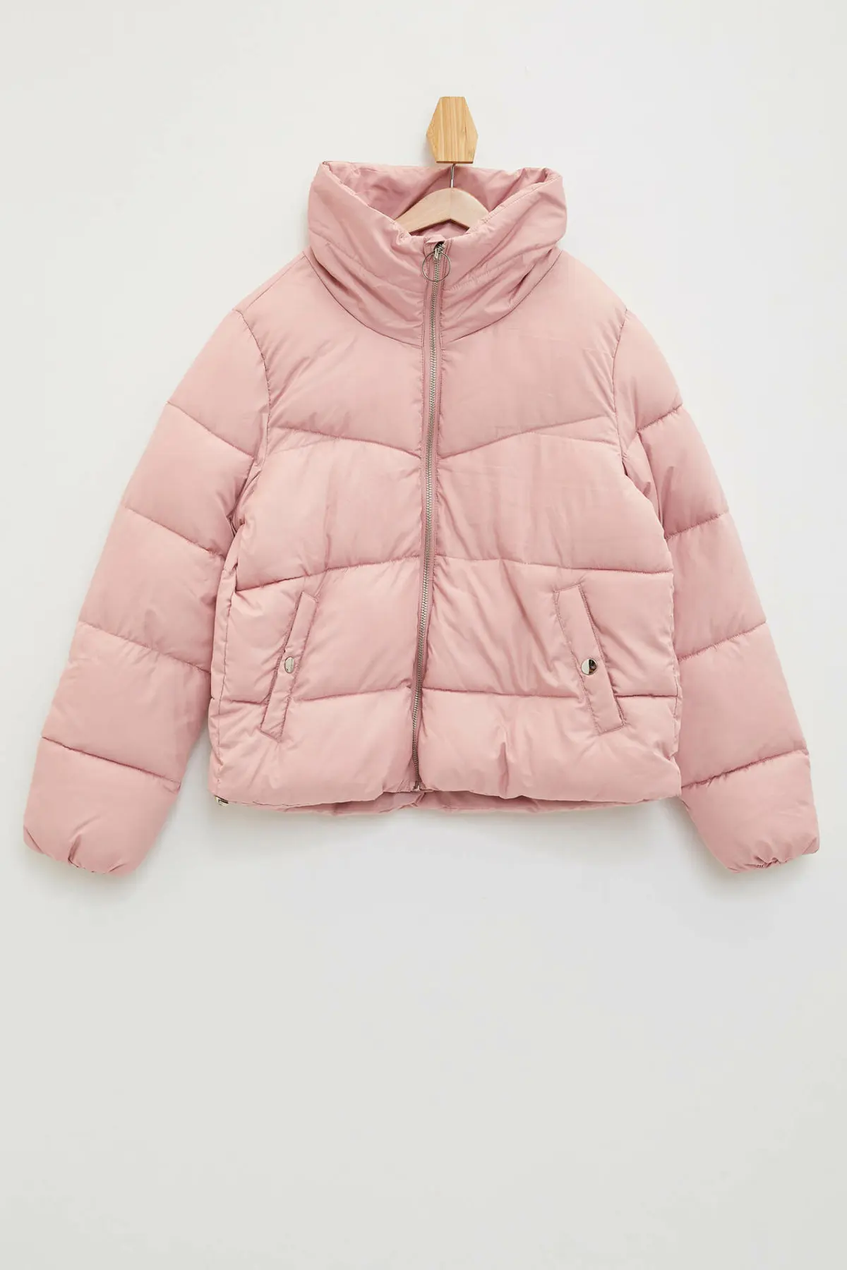 

DeFacto Lady Fashion Stand Collar Thicken Coat Women Solid Zipper Warm Short Parker Coat Winter - 8811AZ19WN