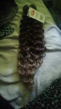 Ídolo de moda Afro rizado pelo sintético resistente al calor, paquetes de pelo de onda profunda extensiones marrón 2 unids/lote 26 pulgadas de la armadura del pelo
