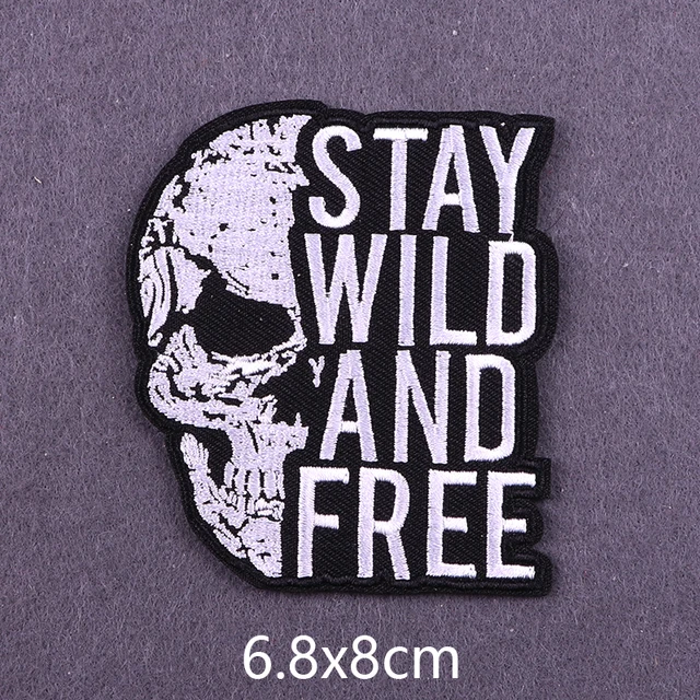 Flame Letters Stickers Iron On Patches For Clothing Thermoadhesive Patches Punk Skull Embroidered Patches On Clothes Badges DIY PE6805CT