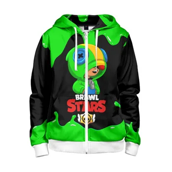 

Children's sweatshirt 3D with zipper Brawl Stars Leon.