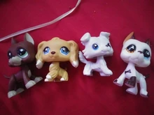 LPS-tienda de mascotas pequeña, Mini gatito pequeño, pequeño juguete, perro Husky, pastor español, Gran Danés, regalos de vacaciones para niños