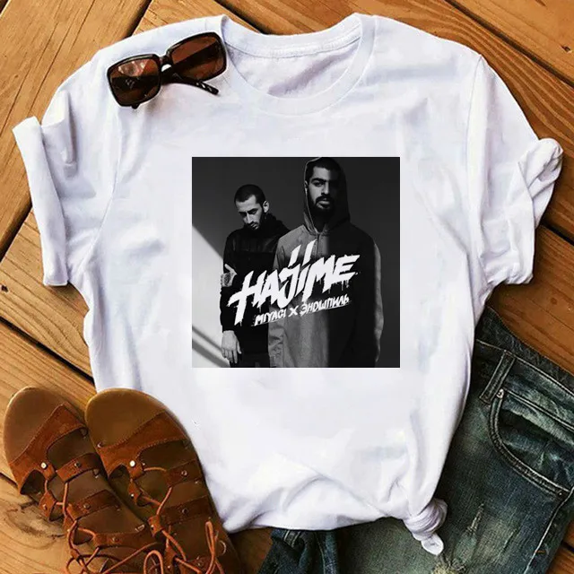 Hajime MiyaGi Andy Tops con PANDAS T camisa ruso Banda de Hip Hop mujeres T camisa Verano de 2020 Harajuku camisa estética Mujer