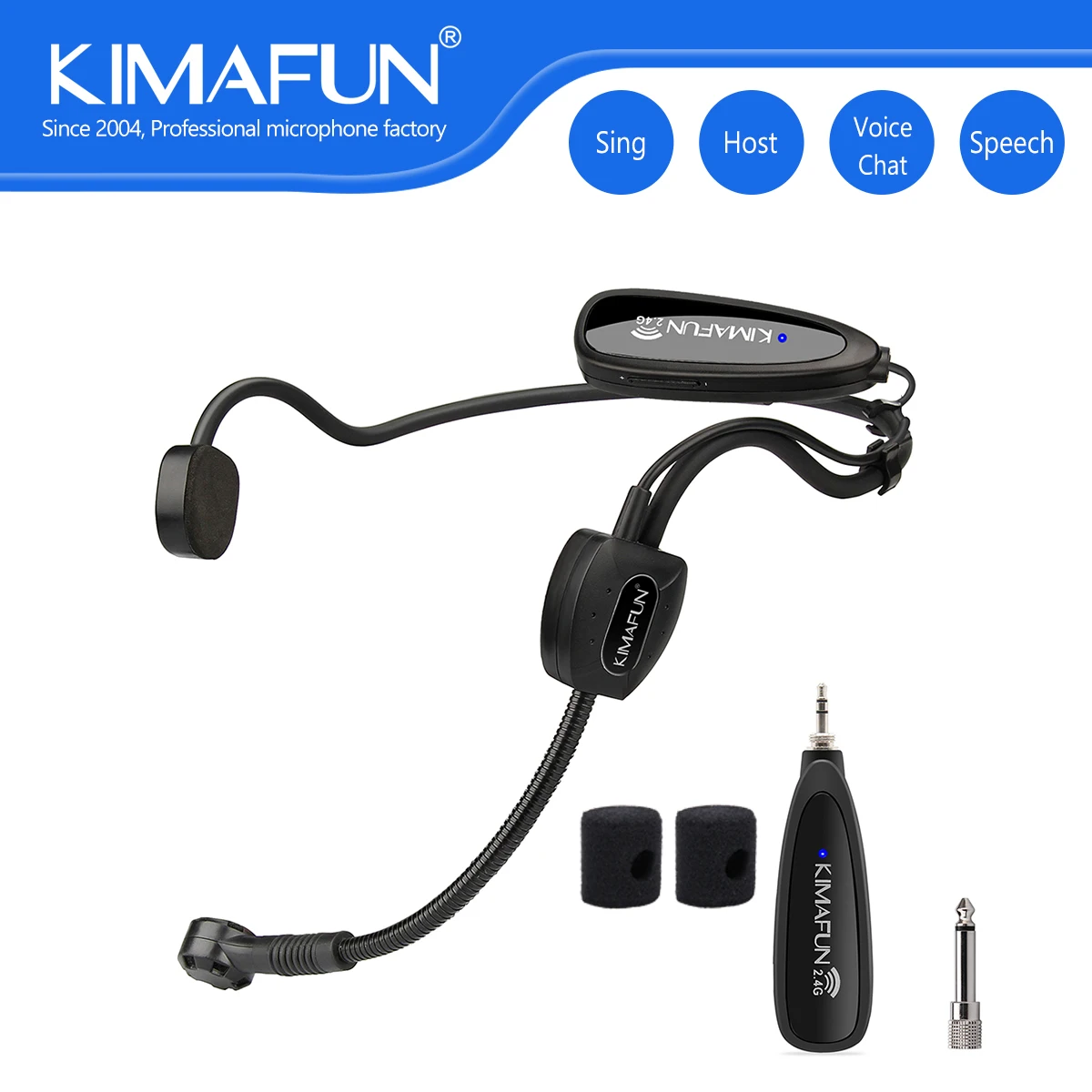 KIMAFUN 무선 헤드셋 마이크 시스템 노래 연설 기타리스트 키보드 연주자 춤 공연자 드러머 DJ 파티