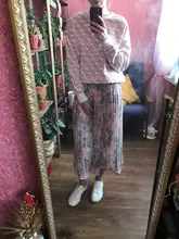 REALEFT-faldas largas plisadas con estampado Floral para mujer, faldas largas de tul, de cintura alta, sueltas, para primavera y verano, 2021