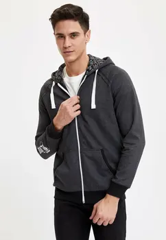 

DeFacto Man Cardigan Bolero Men's Casual Coats Men's Dark Grey Hooded Coats Men's Sports Knitted Top Coat-N3617AZ20SP