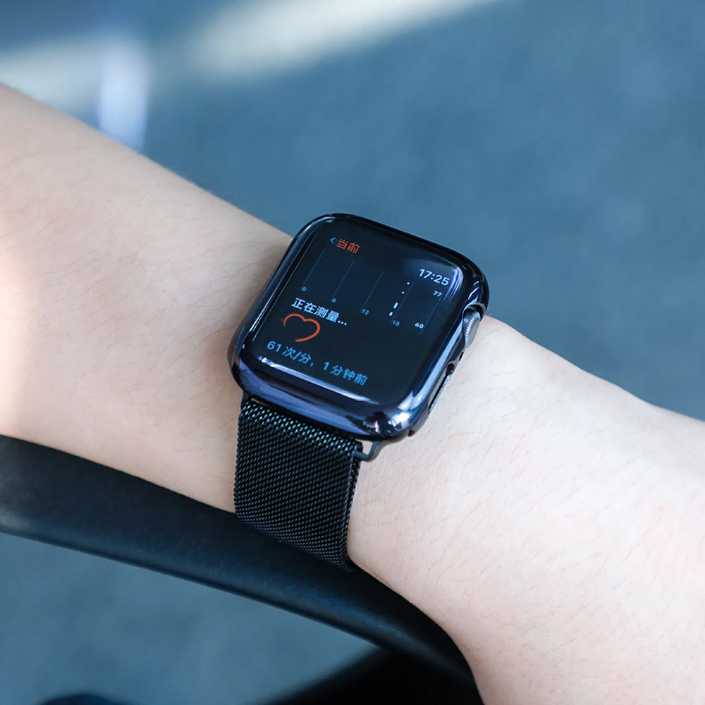 Чехол для Apple Watch чехол 44 мм 40 iWatch 42 38 аксессуары с покрытием бампер Защита экрана