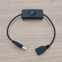 ESCAM-Cable USB de 28cm con interruptor, Cable de encendido/apagado, palanca de extensión para lámpara USB, suministro de energía de ventilador, línea, adaptador duradero de gran oferta