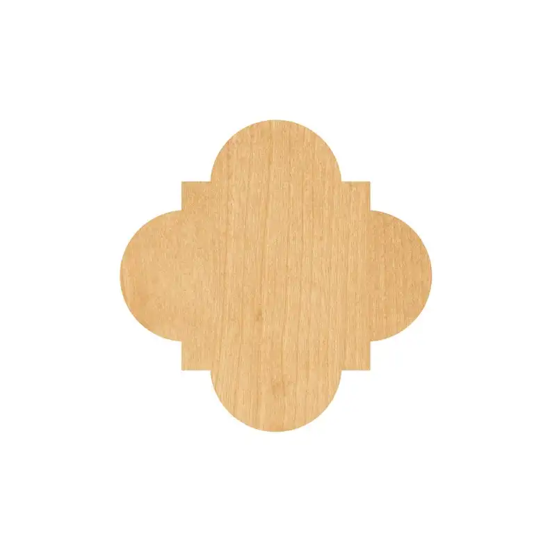 Quatrefoil лазерная резка деревянная форма ремесло поставка-Незавершенный