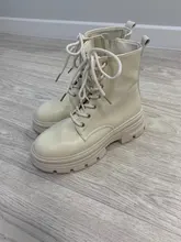 COOTELILI-Botines de punta redonda con cremallera y cordones para mujer, zapatos de moda, antideslizantes, con tacón de 5,5 cm, 2020