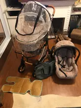 Cochecito De bebé multifuncional 3 en 1, carrito De bebé con paisaje alto, luz reclinable, plegable, diseño De cascarón De dos vías