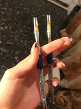 PinPai-pincel para manicura con diamantes de imitación, mango de Metal con diamante, pintura de uñas acrílicas, Gel UV