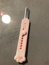 MINKYS-Mini cuchillo de bolsillo con Gato Kawaii, utensilio de utilidad artística, caja Express, cortador de papel, hoja rellenable para envolver, papelería