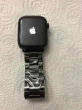 Correa de acero inoxidable para Apple Watch Series 6, 5, 4, 3, 2, 40mm, 44mm, 42mm, negro, adaptador para iWatch Band 4, 3, 38mm