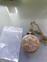 Vintage escultura Sheriff adjunto Vintage cuarzo bolsillo Steampunk estrella de seis puntas reloj regalo para hombres colgante collar