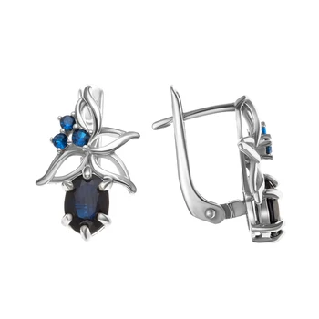 

Earrings made of silver with sapphire Nat. (U)