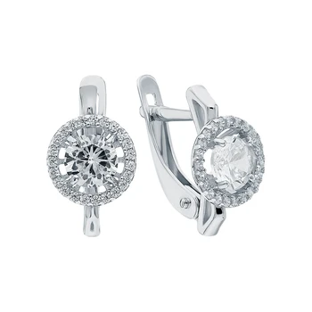 

Silver earrings with cubic zirconia sunlight sample 925 test