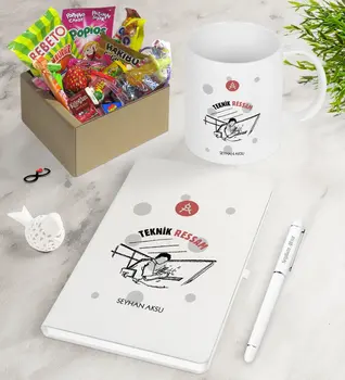 

Personalized Technical Painter Nostalgic Lezzetler Notebook Pen Mug Gift Seti-1