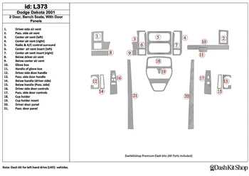 

Interior trim for Dodge Dakota 2001-2001. Set L373.