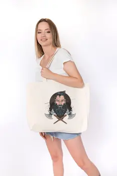 

Angemiel Bag Large Axe Beard Man Shopping Beach Tote Bag