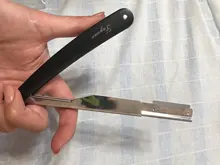 Afeitadora Manual profesional de borde recto, maquinilla de afeitar afilada de acero inoxidable, afeitadora plegable con cuchilla, herramienta de afeitar recta