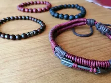 Natural Labradorite Bracelets Set Clear Energy Real Hematite Bracelets Men Polished Black