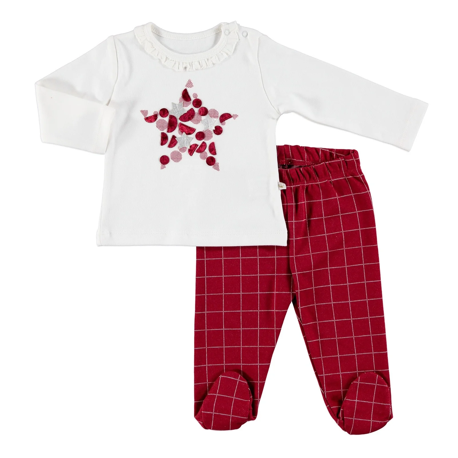 

ebebek For My Baby Tale Ruffled Collar Sweatshirt Footed Pants Set 2pcs