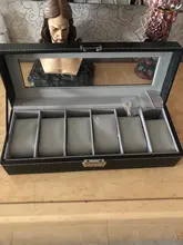 Caja de reloj de cuero PU con 1/2/3/5/6 rejillas, caja organizadora de almacenamiento para relojes de cuarzo, cajas de joyería, mejor regalo