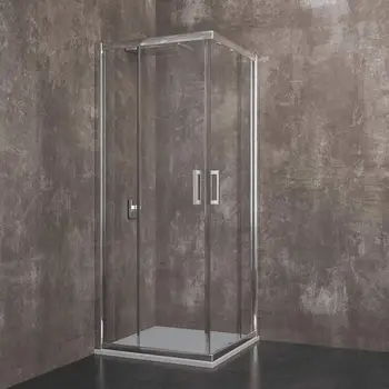 

Ljubljana-Shower Semicircular Crystal Tempered Anodized Aluminum Handles Chrome steel
