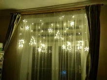LED Deer Star Moon Curtain Light 220V 110V Christmas Garland String Fairy Lights Outdoor