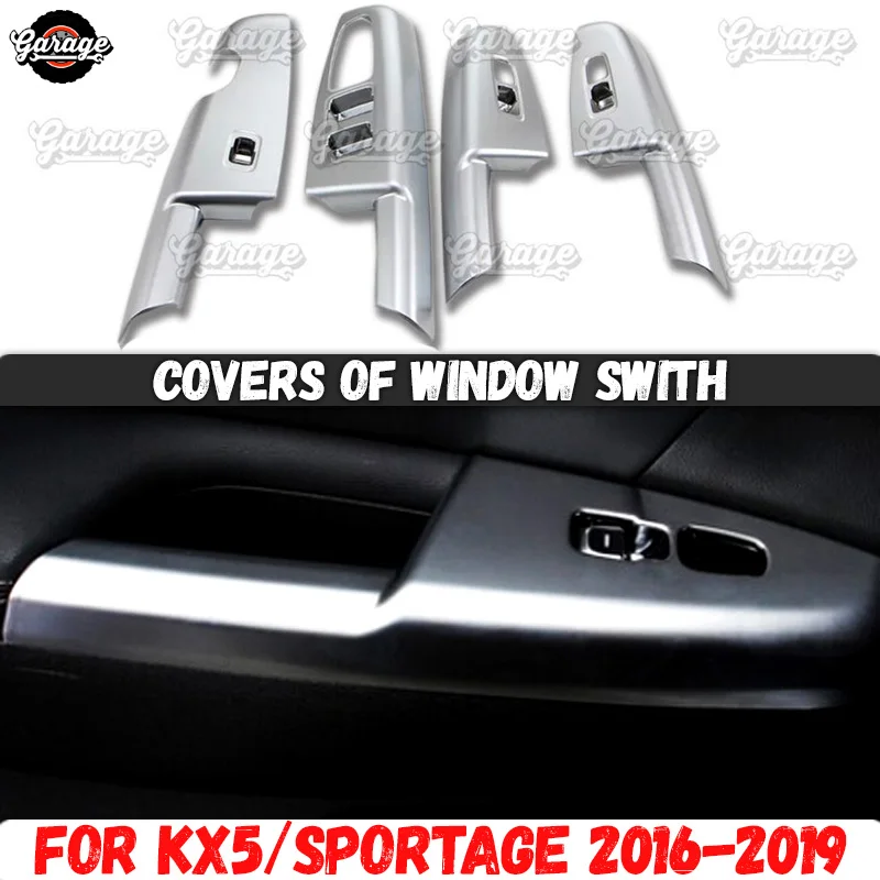 Накладки на блок управления окнами для KIA KX5/Sportage 2016-2019 ABS пластик литье 1 комплект/4