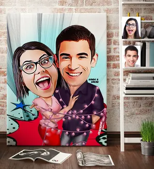 

Personalized Valentine Cartoon Canvas Table (70x100 cm.) 2