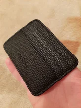 Cartera minimalista delgada de cuero PU, tarjetero pequeño de piel sintética, Tarjetero con ranura múltiple, Color caramelo