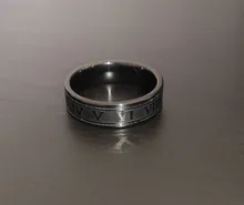 ELSEMODE-Anillo de alianza de boda de acero inoxidable, 8mm, 316L, números romanos, dorado, negro, Punk, joyería